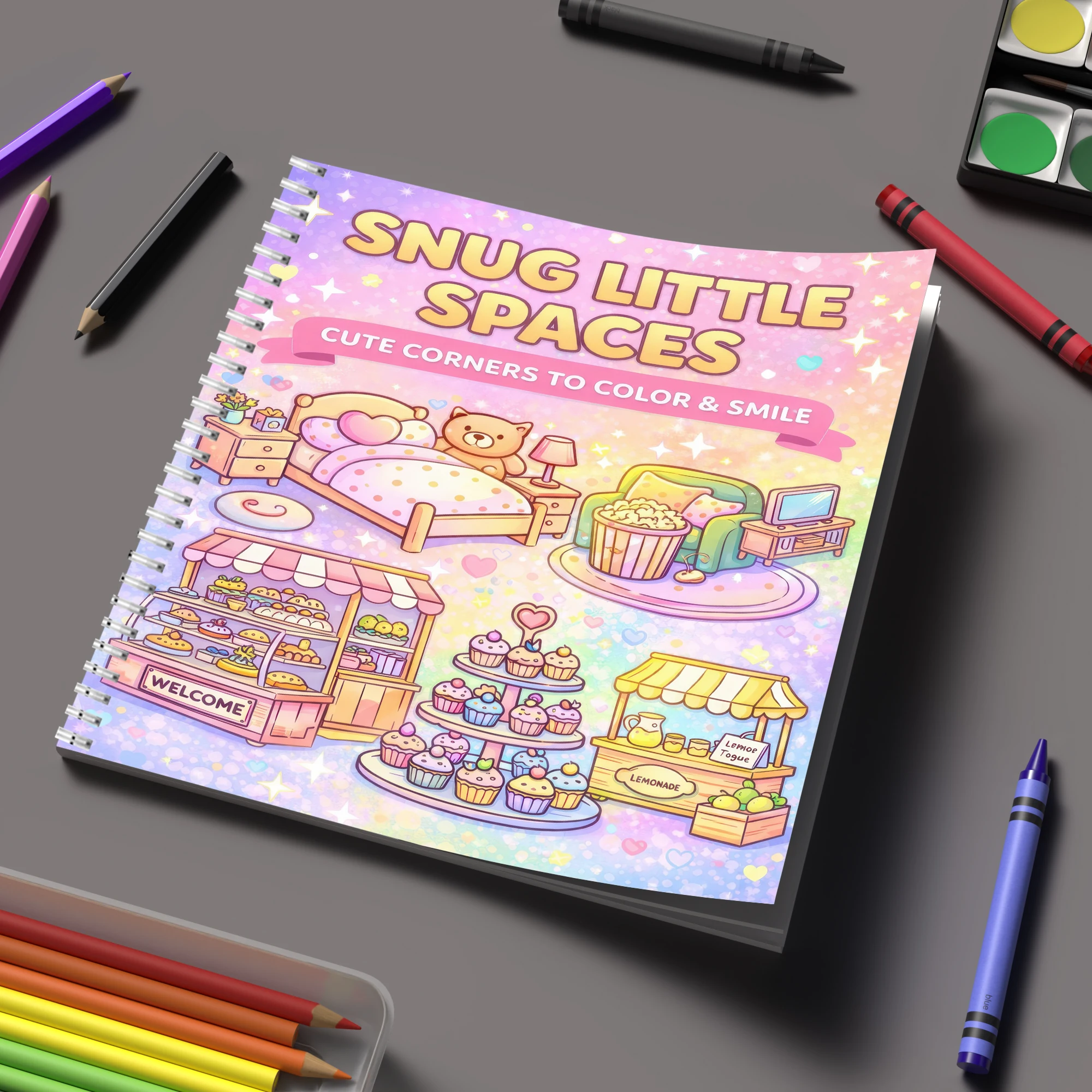 School Supplies - Kolorowanka Małe Przestrzeni dla Dorosłych, Prezent