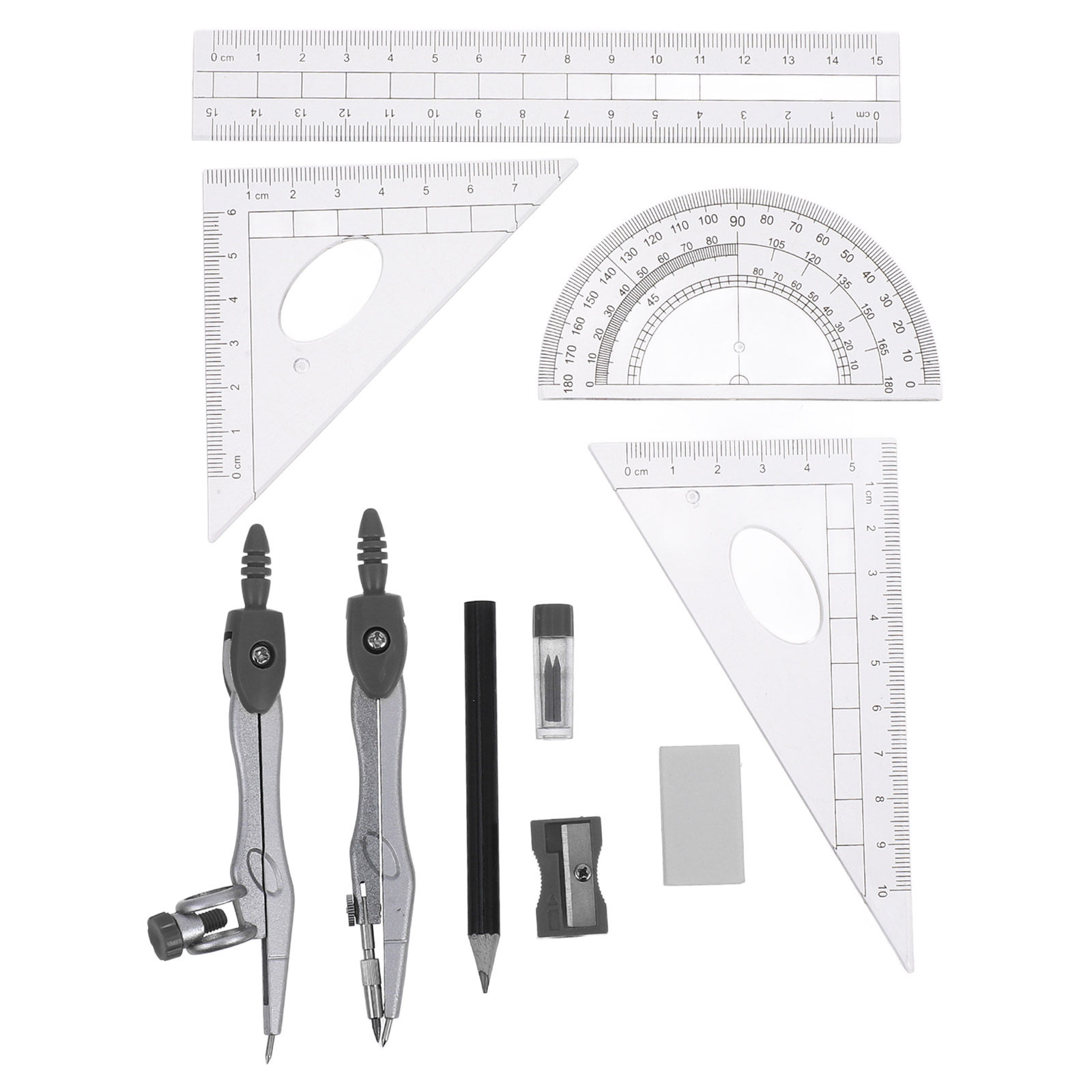 Math Geometry Set With Compass - 1 zestaw narzędzi do rysowania geometrycznego,