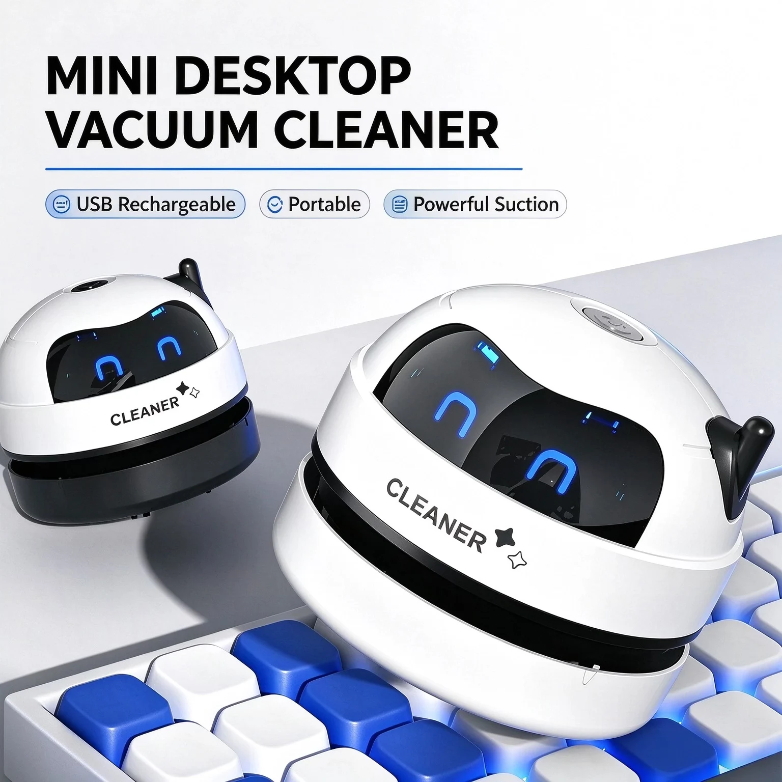 Mini Desktop Vacuum Cleaner For Eraser Dust - Przenośny, miniaturowy odkurzacz biurkowy 360 °